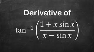 How to find derivative of arctan1  x  sin xx  sin x  Derivative of Trig Functions [upl. by Eetnahs]