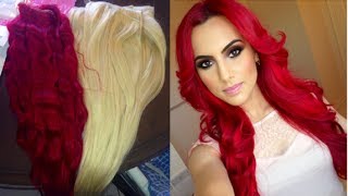 How to dye hair extensions to match your hair BRIGHT red [upl. by Addy]