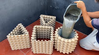 Unique egg tray flower pot ideas  How to make handmade flower pots at home  flower pot craft [upl. by Ueih457]