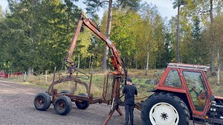 Köp Skogsvagn med kran FMV 2000 kran på Klaravik [upl. by Tu245]