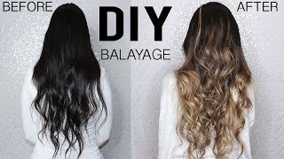 HOW TO DIY BALAYAGEOMBRE HAIR TUTORIAL AT HOME  FROM DARK TO BLONDE [upl. by Aesoh700]