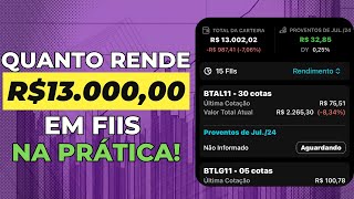 QUANTO RENDE R13000 INVESTIDOS EM FUNDOS IMOBILIÁRIOS [upl. by Mira799]