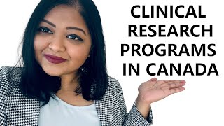 Clinical Research Programs in Canada  For Locals and International Students Graduate Level [upl. by Nilram937]