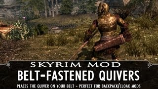 Skyrim Mod Feature BeltFastened Quivers v11  Now with new animation [upl. by Ailes]