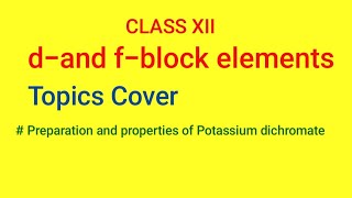 Preparation and properties of potassium dichromate l NCERT I CBSE I Class xii l Chemistry [upl. by Eenot]