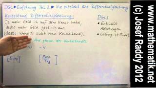 DGL ► Teil 2 der Einführung ►Wie entsteht eine Differentialgleichung [upl. by Ginder154]