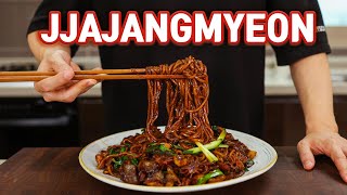 The BEST Korean Noodles Jjajangmyeon Black Bean Noodles Recipe [upl. by Aizan976]