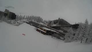 Cervinia Italy Black ski run 21 and 22 then red 16 [upl. by Adnawyt]