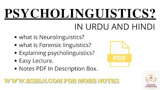 What is Psycholinguistics in Urdu and Hindi Psycholinguistics vs Neurolinguistics with Notes PDF [upl. by Adnav]