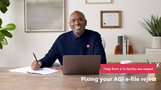 How to fix your AGI efile reject  TurboTax Support Video [upl. by Aihsirt]